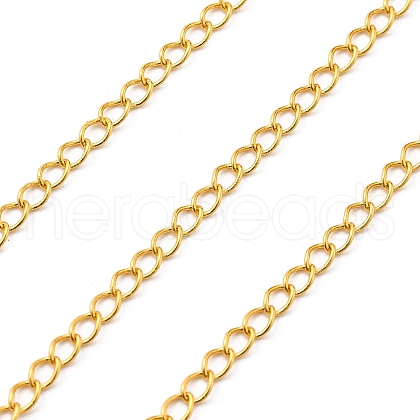 Brass Curb Chains KK-P304-02B-G-1