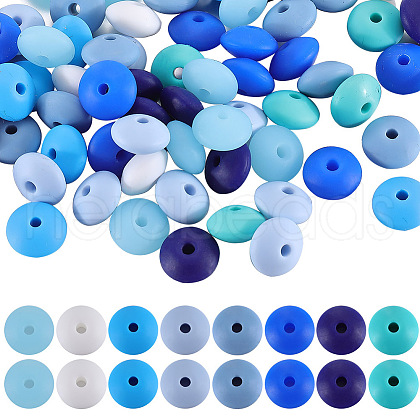 SUNNYCLUE 96Pcs 12 Colors Food Grade Eco-Friendly Silicone Abacus Beads SIL-SC0001-87D-1