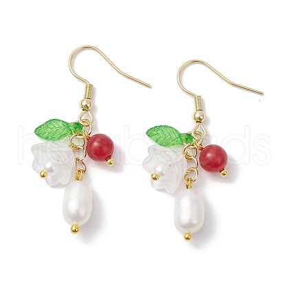 Mother's Day Jewellery Natural Cultured Freshwater Pearl Dangle Earrings EJEW-JE05860-01-1