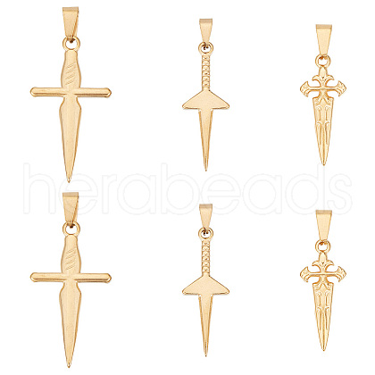 Unicraftale 6Pcs 3 Styles  304 Stainless Steel Pendants STAS-UN0050-47-1