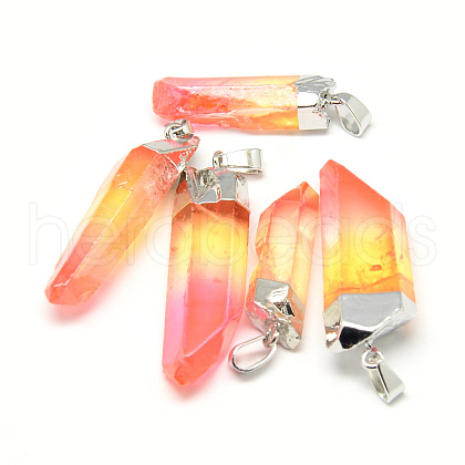 Natural Quartz Crystal Pointed Pendants G-S265-05C-1