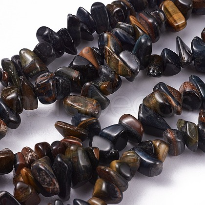 Natural Blue Tiger Eye Beads Strands G-G782-20-1