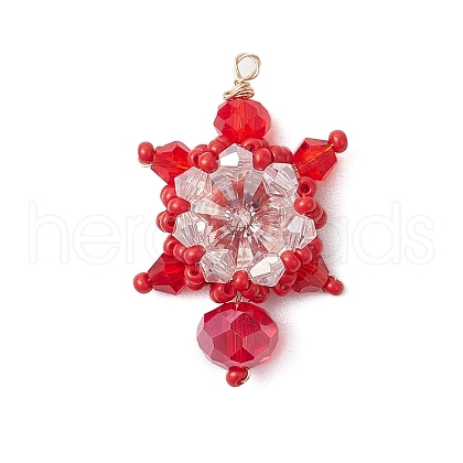 Seed Beads Beaded Charms PALLOY-MZ00351-05-1
