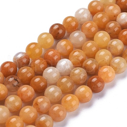 Natural Topaz Jade Beads Strands G-K410-08-8mm-1