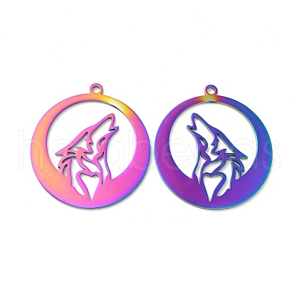 Ion Plating(IP) 304 Stainless Steel Pendants STAS-L020-031RC-1