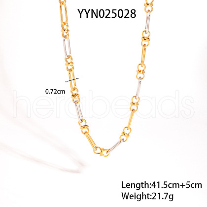 Stainless Steel Oval Link Chain Necklaces for Women GS2398-2-1