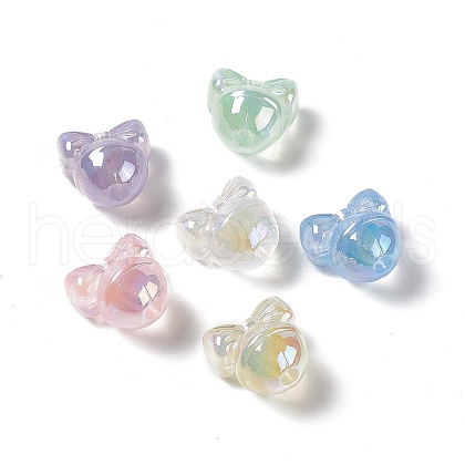 UV Plating Rainbow Iridescent Acrylic Beads PACR-M003-07-1