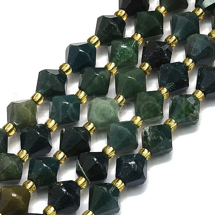 Natural Moss Agate Beads Strands G-I376-B24-01-1