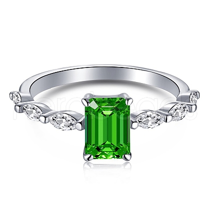 Mother's Day Rhodium Plated 925 Sterling Silver Finger Rings RJEW-A019-28B-03P-1