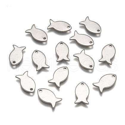 Stainless Steel Fish Charms STAS-M037-08-1