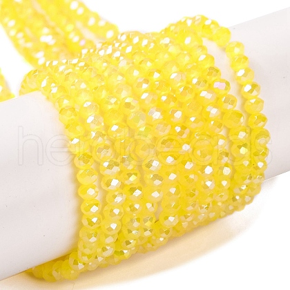 Baking Electroplate Glass Beads Strands X-DGLA-A039-J4mm-B23-1