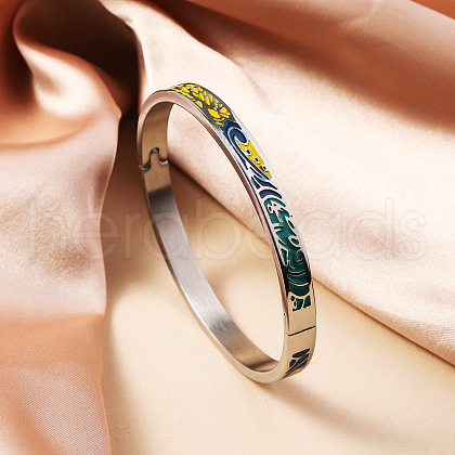 304 Stainless Steel Enamel Bangles FS-WG30162-10-1