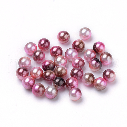 Rainbow Acrylic Imitation Pearl Beads OACR-R065-5mm-A10-1