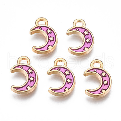 Light Gold Plated Alloy Enamel Pendants ENAM-R136-19D-1