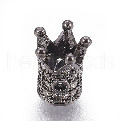 Brass Micro Pave Cubic Zirconia Beads ZIRC-F088-029B-1