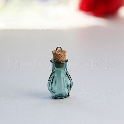 Glass Empty Wishing Bottle Pendants PW-WGF7B75-18-1