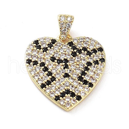 Rack Plating Brass Micro Pave Cubic Zirconia Pendants KK-P247-04G-1