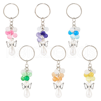 6Pcs Cat Eye Keychain KEYC-TAC00043-1