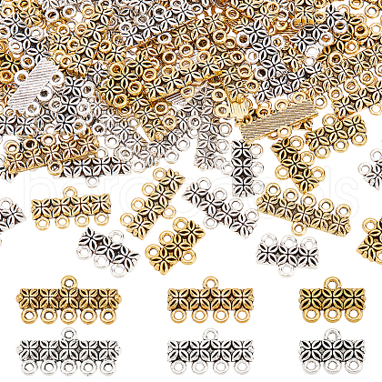   90Pcs 6 Styles Tibetan Style Zinc Alloy Chandelier Components Links FIND-PH0020-40-1