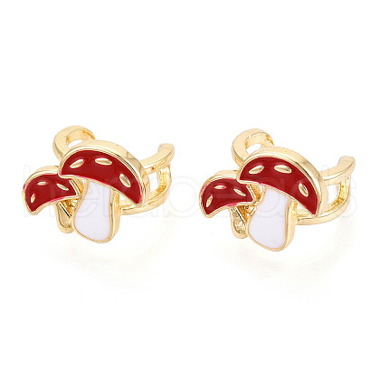 Brass Enamel Cuff Earrings EJEW-N060-05G-1
