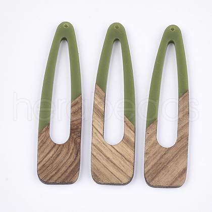 Resin & Walnut Wood Big Pendants X-RESI-S358-99B-1
