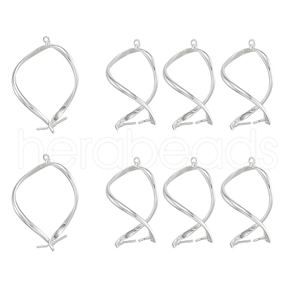 Brass Ice Pick Pinch Bails KK-BT0001-02P-1