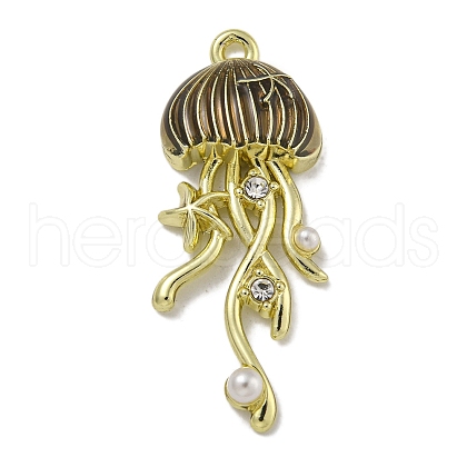 Rack Plating Alloy Enamel Pendants PALLOY-F312-46G-02-1