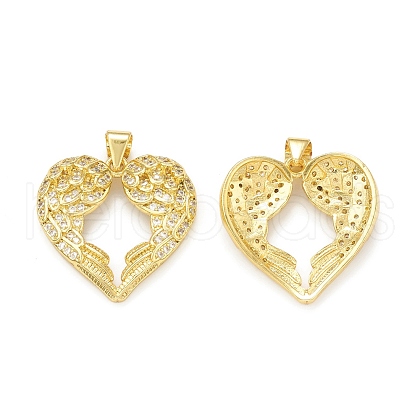 Rack Plating Brass Micro Pave Cubic Zirconia Pendants KK-C011-61G-1