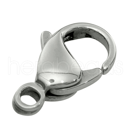 Tarnish Resistant 316 Surgical Stainless Steel Lobster Claw Clasps X-STAS-316-FL12A-1