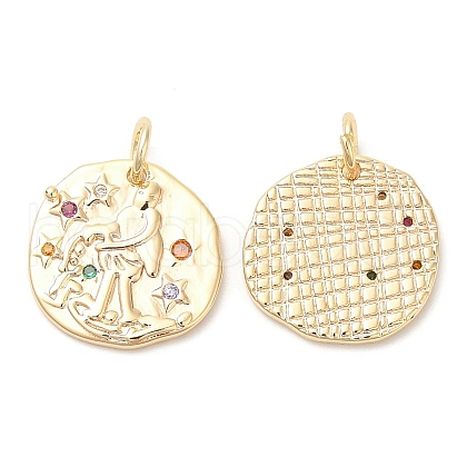 Brass with Cubic Zirconia Pendants KK-K333-57G-1