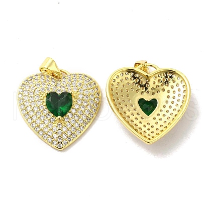 Brass Micro Pave Clear Cubic Zirconia Pendants KK-A180-01G-01-1