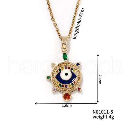 Fashionable Eye Brass Pendant Necklace OW4305-5-1