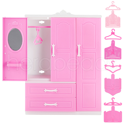   1 Set Plastic Doll Wardrobe DJEW-PH0001-32-1