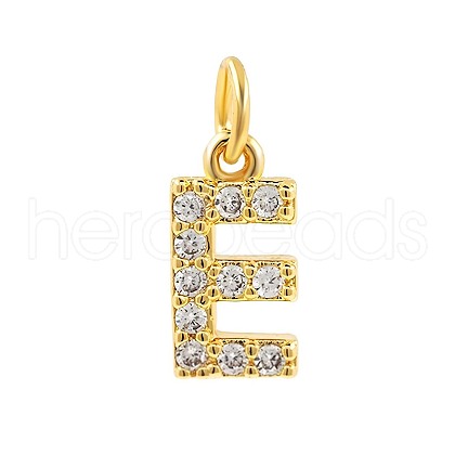 Brass Cubic Zirconia Pendants with Jump Rings FIND-PW0024-09E-1