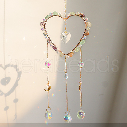 Fluorite Crystal Glass Sun Catcher Pendant PW-WG1FEFC-04-1