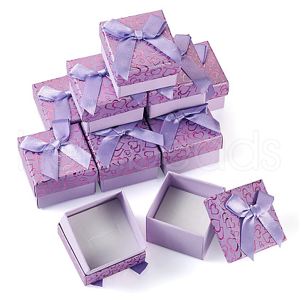 Bowknot Cardboard Paper Ring Gift Storage Boxes CON-TAC0001-16C-1