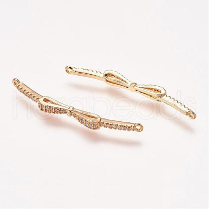 Brass Micro Pave Cubic Zirconia Links ZIRC-E113-11G-1