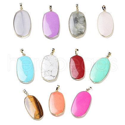 Natural & Synthetic Mixed Gemstone Pendants G-K338-05-1