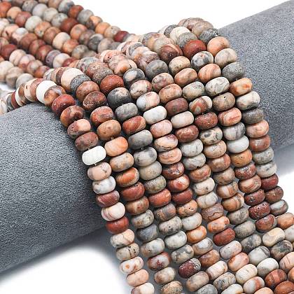 Natural Red Crazy Agate Beads Strands G-P575-A04-8x5mm-02-1