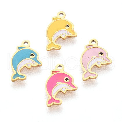 304 Stainless Steel Enamel Charms STAS-T065-50G-1
