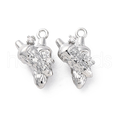 Brass Crystal Rhinestone Pendants KK-E793-08P-1