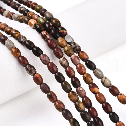 Natural Picasso Jasper/Polychrome Jasper Beads Strands G-N346-02A-05-1