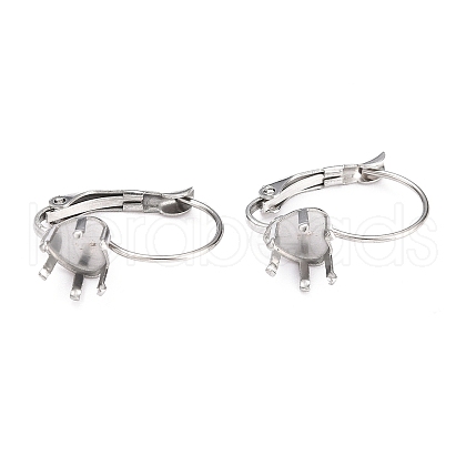 Tarnish Resistant 304 Stainless Steel Leverback Earring Settings STAS-B003-07P-1