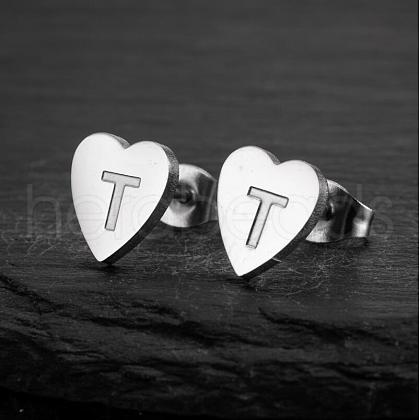 Heart 201 Stainless Steel Stud Earrings WGB8201-15-1