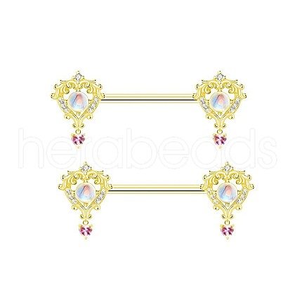 Brass Rhinestone Nipple Rings WG50E44-01-1