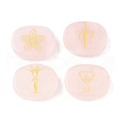 4Pcs 4 Styles Natural Rose Quartz Display Decorations G-F786-02C-04-1