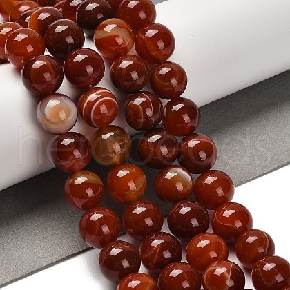 Dyed Natural Banded Agate Beads Strands G-G175-A09-01-1