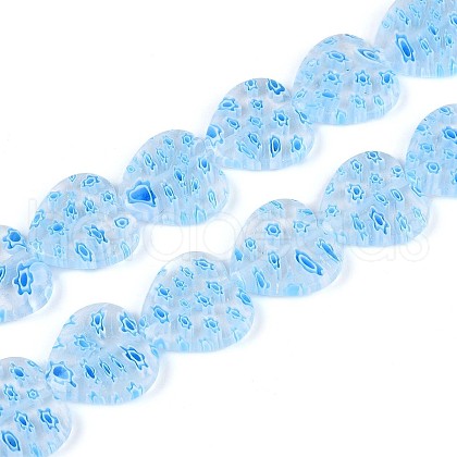 Handmade Millefiori Glass Beads Strands LAMP-T021-29D-1