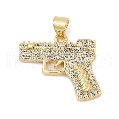 Brass Micro Pave Cubic Zirconia Pendants KK-U058-59A-G-1