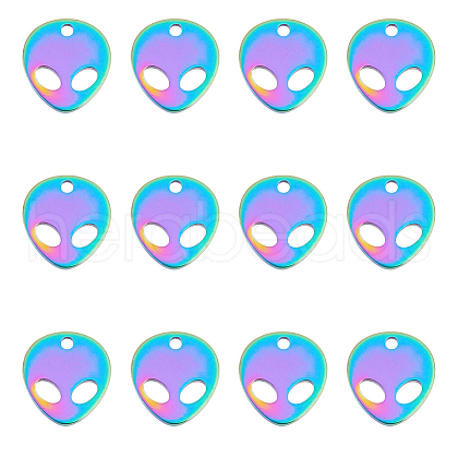 Unicraftale 12Pcs Ion Plating(IP) 201 Stainless Steel Charms STAS-UN0045-65-1
